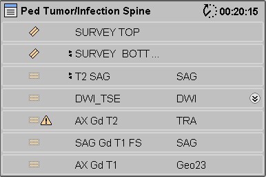 ExamCard: Pediatric Tumor/Infection Spine
